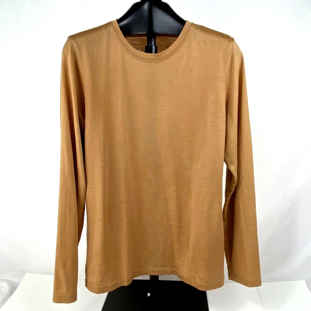 Pendleton Men Large 100% Merino Wool Long Sleeve Shirt Camel Brown TB592-64947